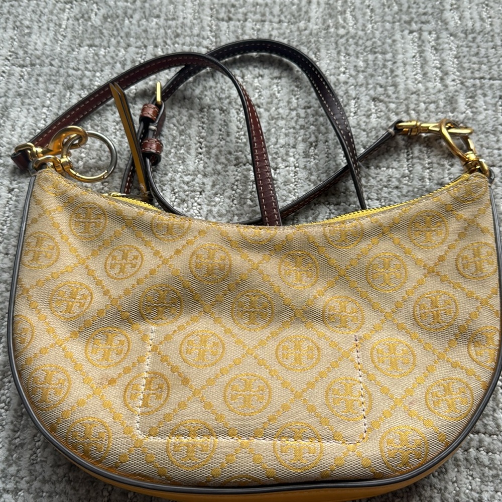 Tory Burch T Monogram Jaquard Mini Hobo goldfinch yellow - Picture 5 of 9